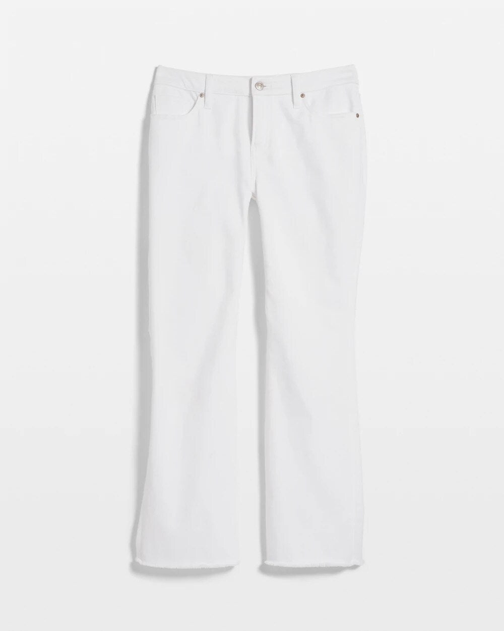No-Stain Girlfriend Frayed Flared Jeans