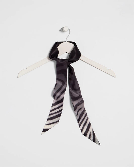 Ombre Zebra Animal Print Skinny Scarf