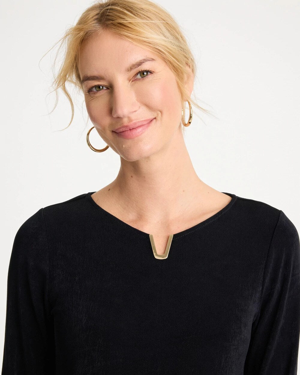 Travelers Embellished V-Neck Top