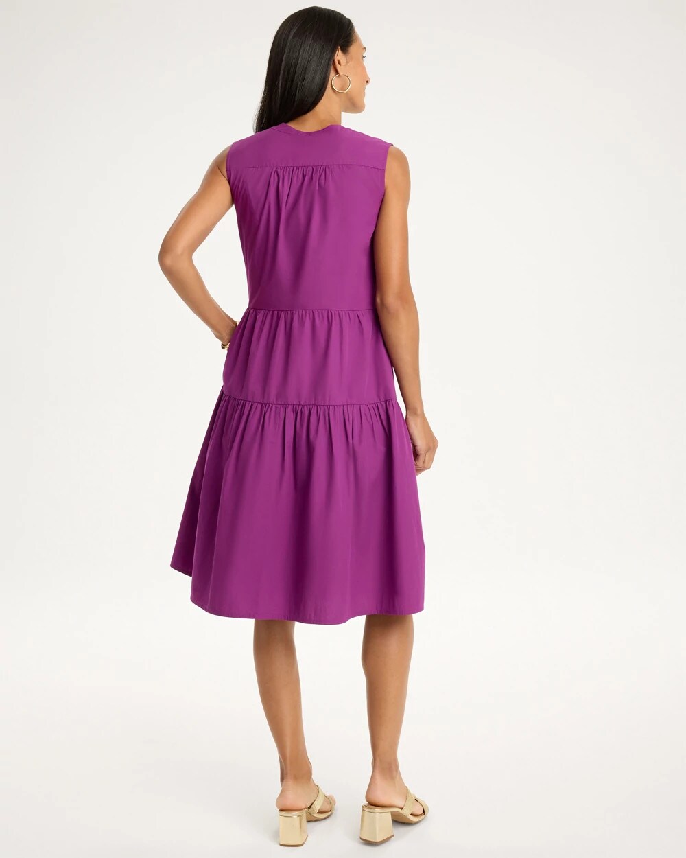 Poplin Cotton Smocked Sleeveless Dress