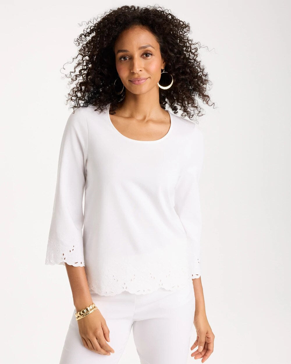 Embroidered Hem Top