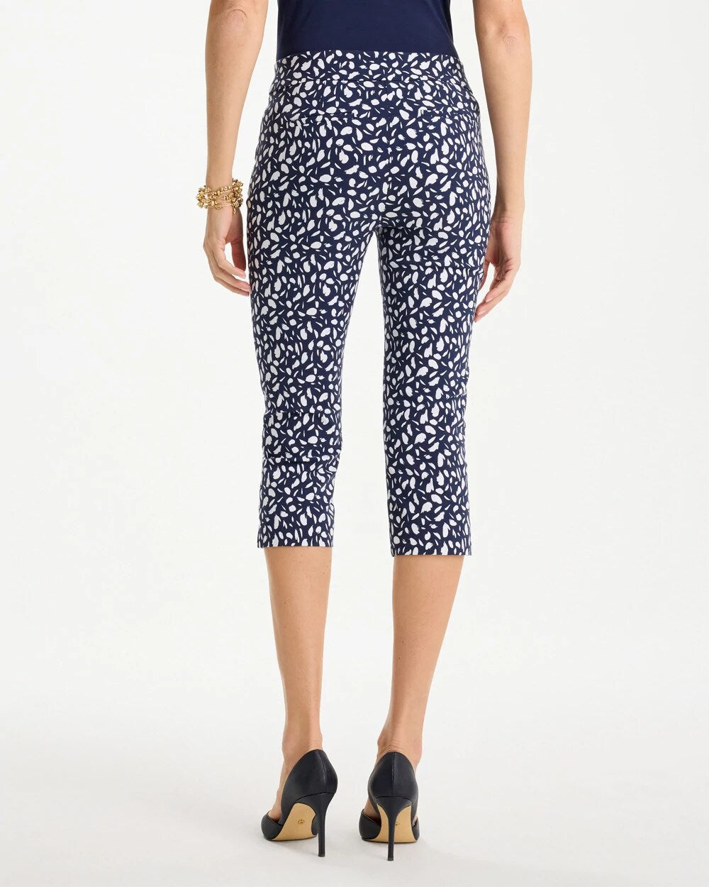 Brigitte Slim Printed Pull-On Capri Pant