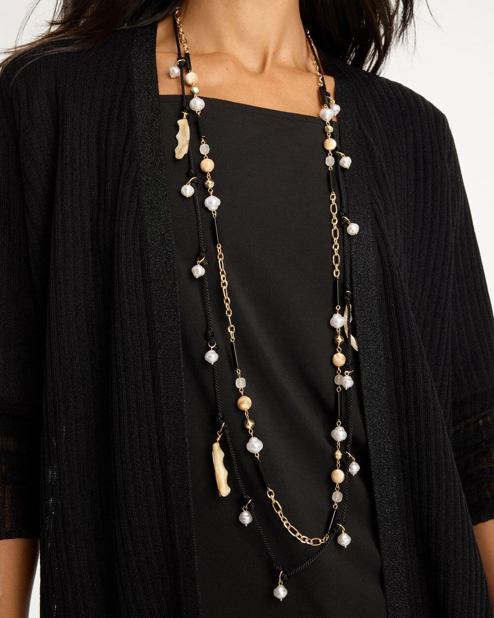 Rope Beaded Multi-Strand Necklace