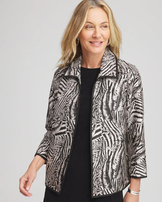 Travelers Collection Zebra-Jacquard Jacket