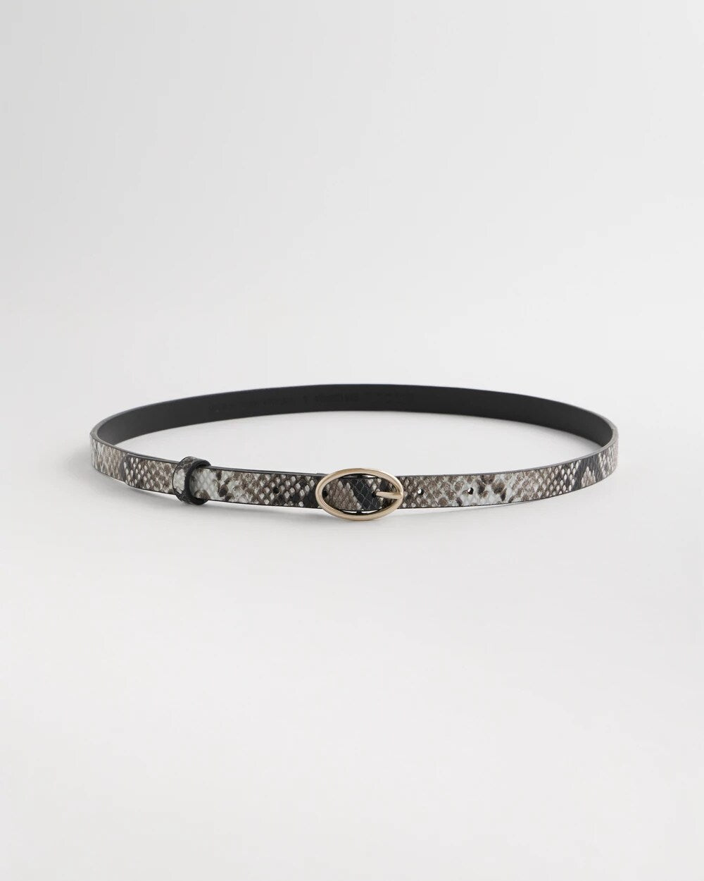 Skinny Leather Python Belt