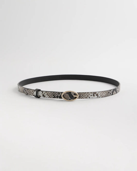 Skinny Leather Python Belt