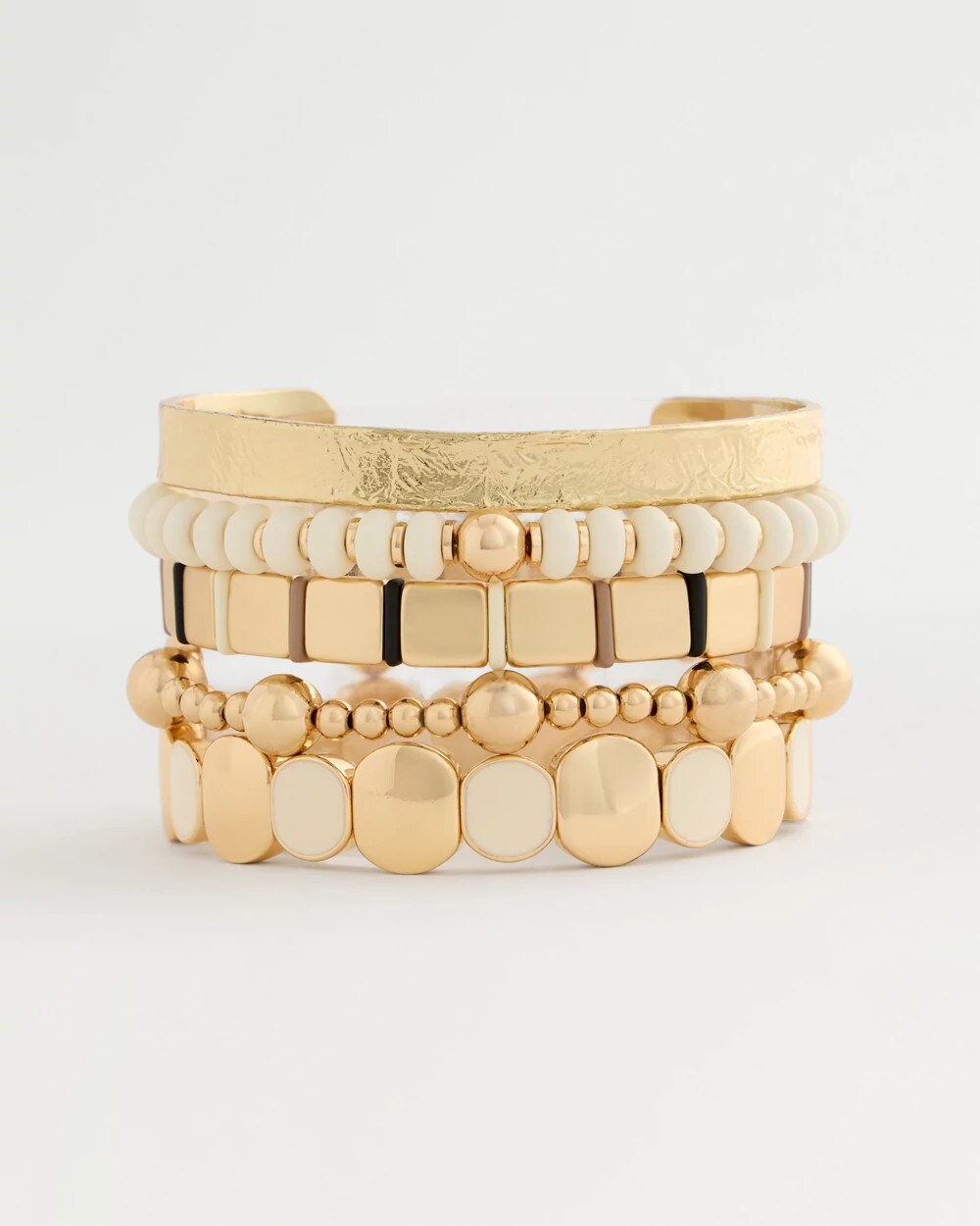 White Resin Glam Stretch Bracelet