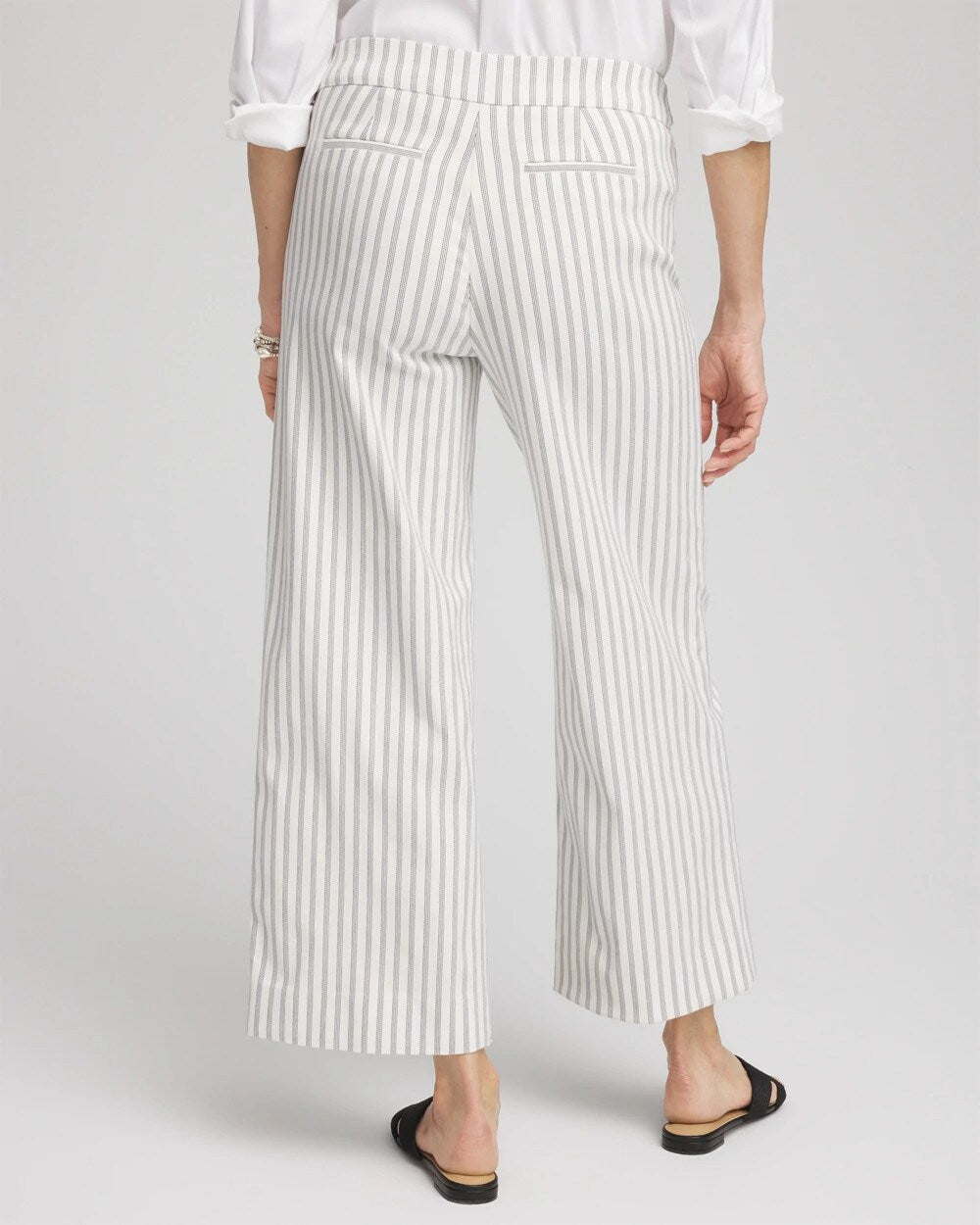 Brigitte Striped Wide-Leg Cropped Pants