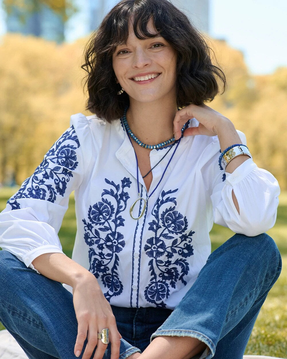Poplin Embroidered Blouse