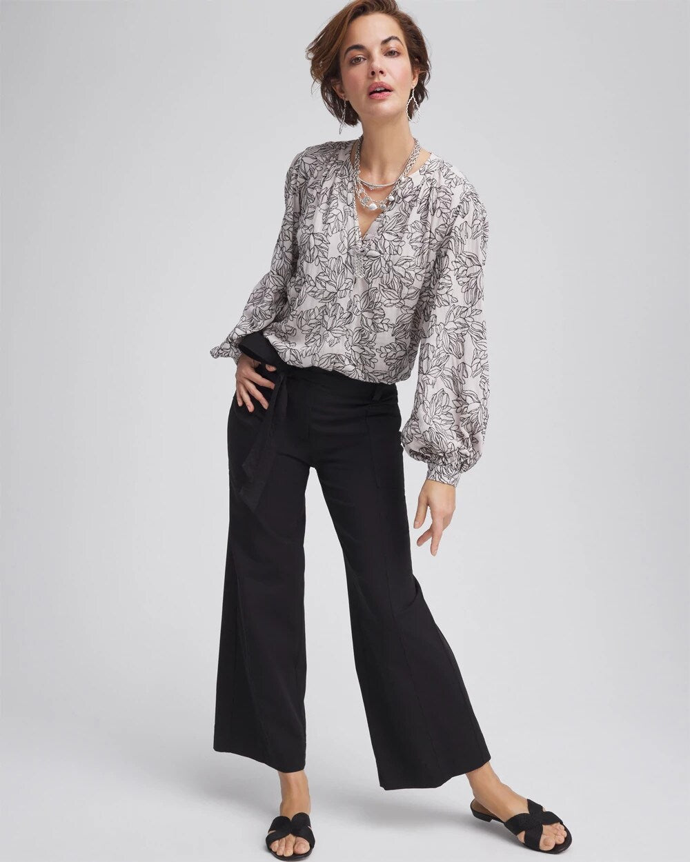 Belted Twill Utility Cropped Pants