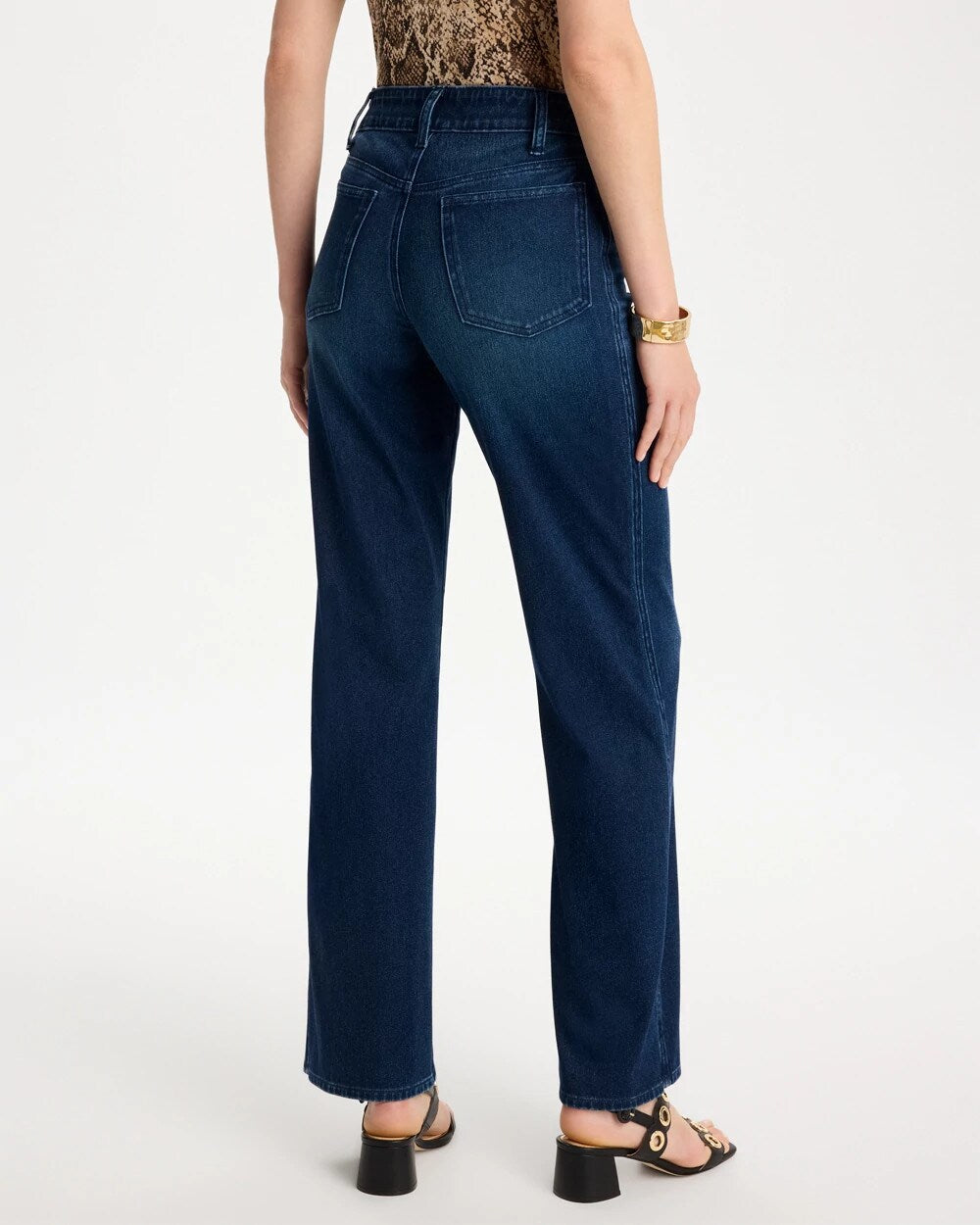 Pull-On Knit Denim Wide-Leg Jean