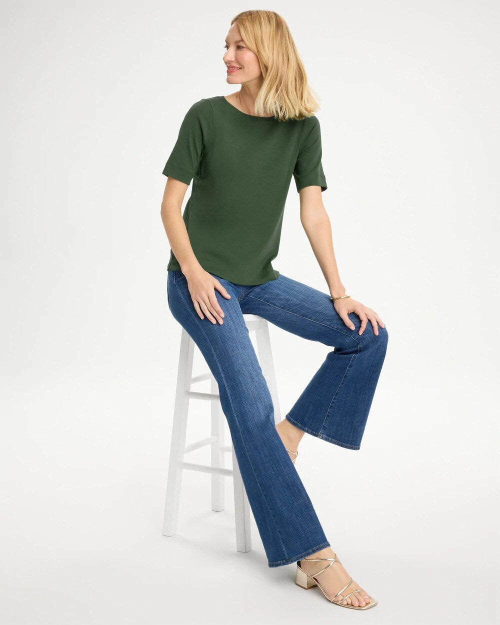 Pima Elbow Sleeve Tee