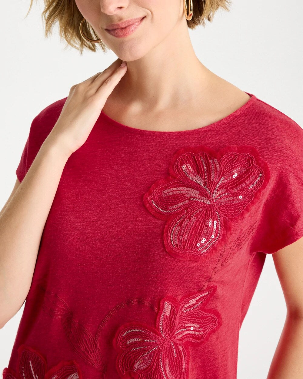 Linen Embellished Sequin Tunic