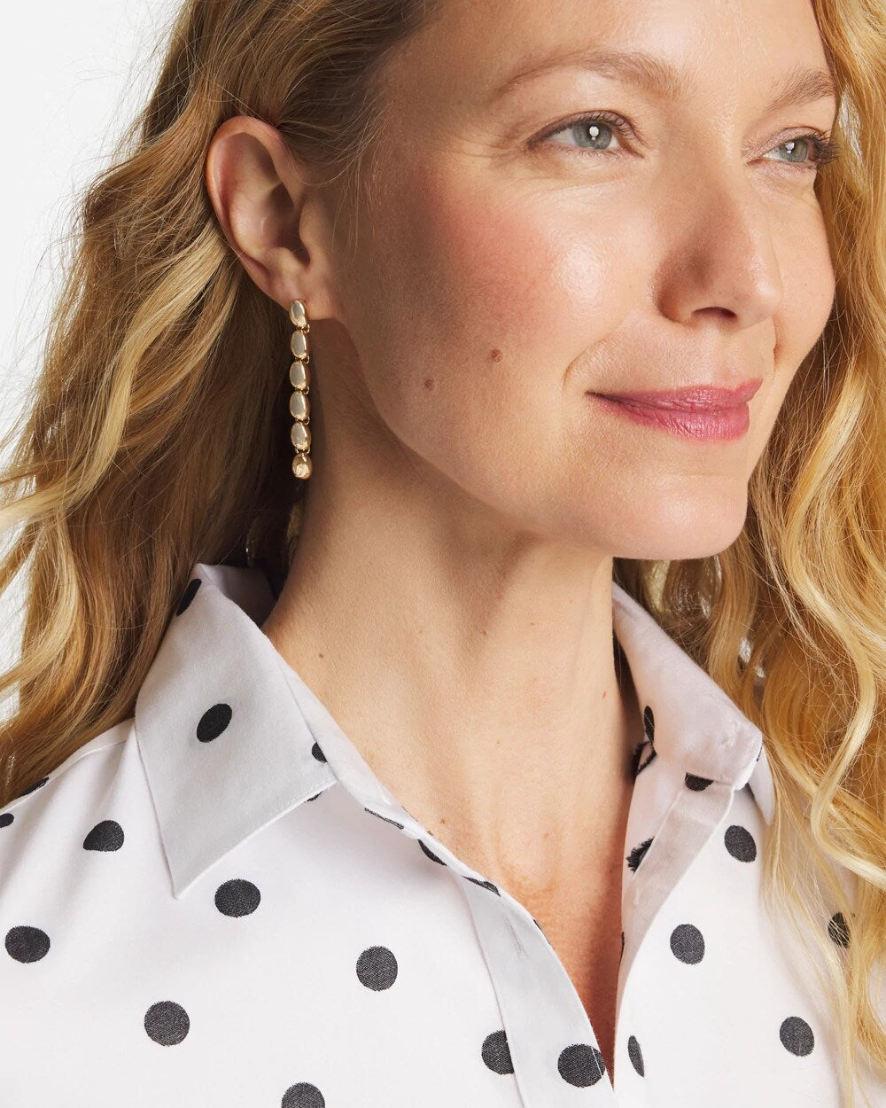 Gold Linear Bead Earrings
