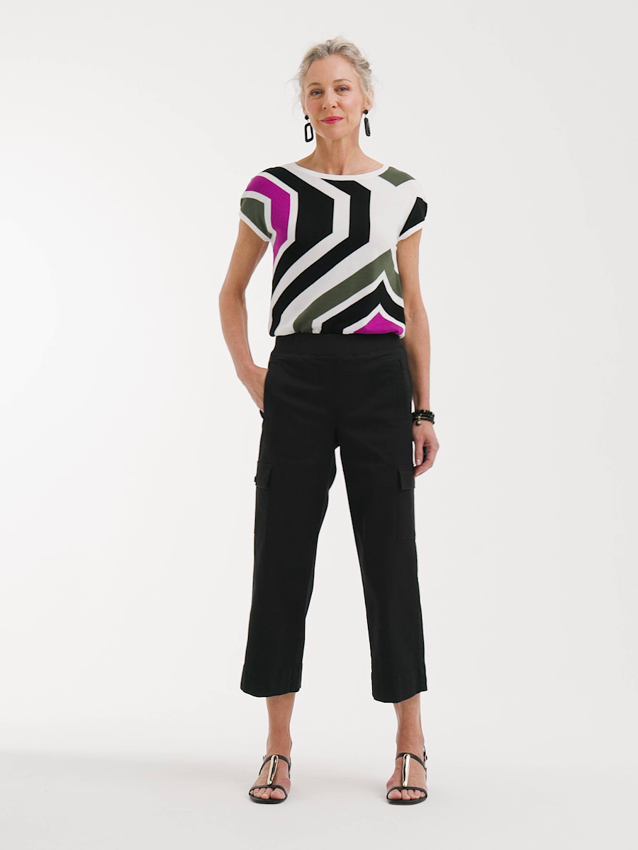 Cargo Straight Leg Cropped Pants