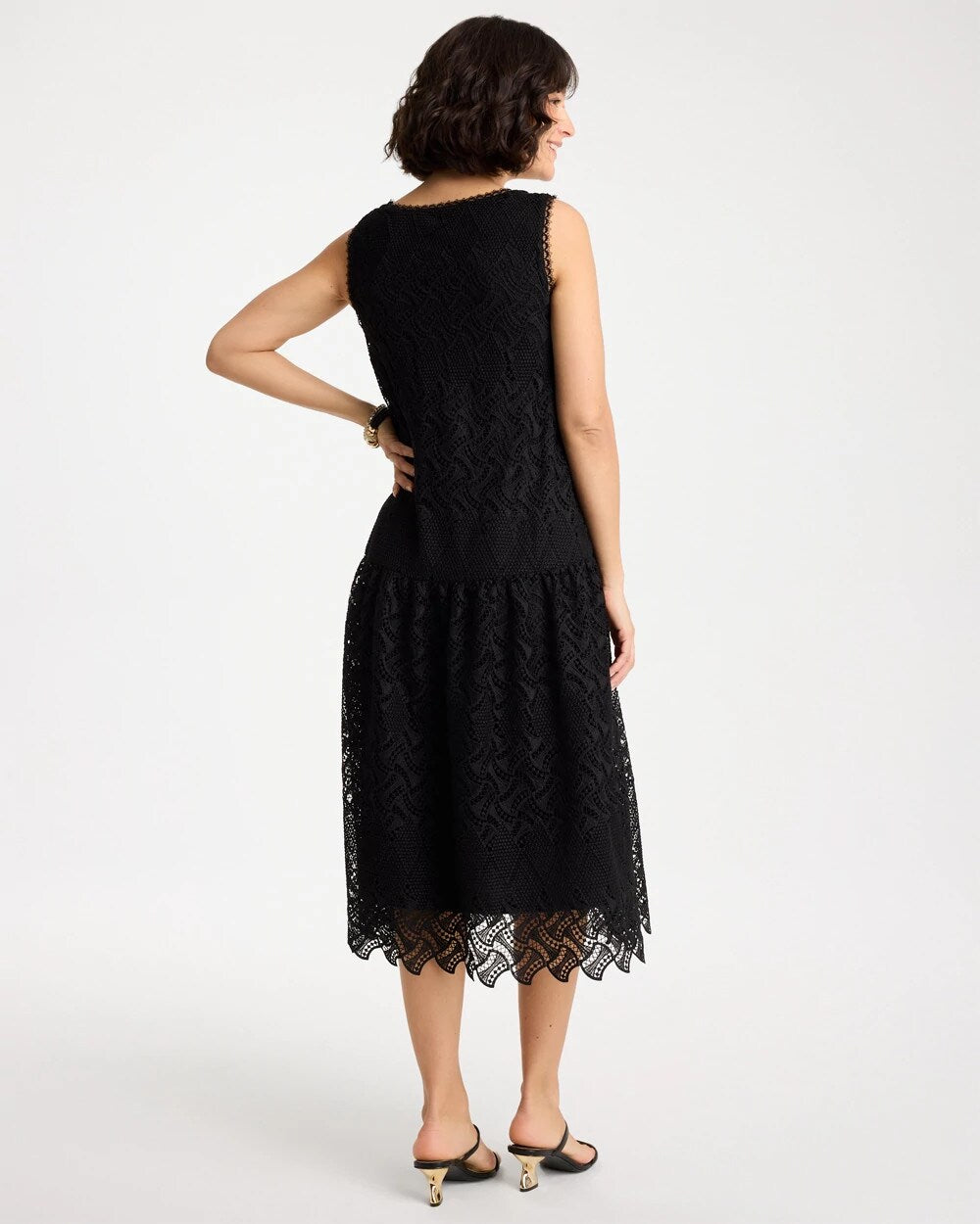 Embroidered Lace Sleeveless Dress