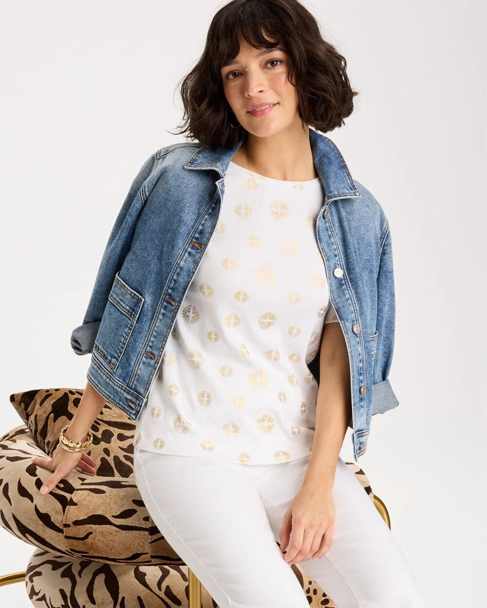 Stamped Pima Elbow Sleeve Tee