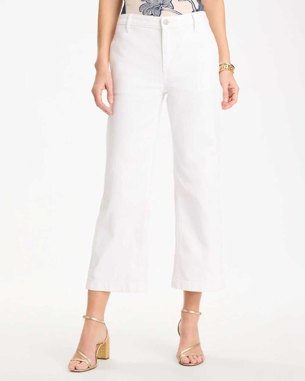 Straight Crop White Trouser Jeans