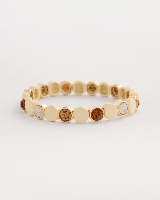 White Enamel Stretch Bracelet