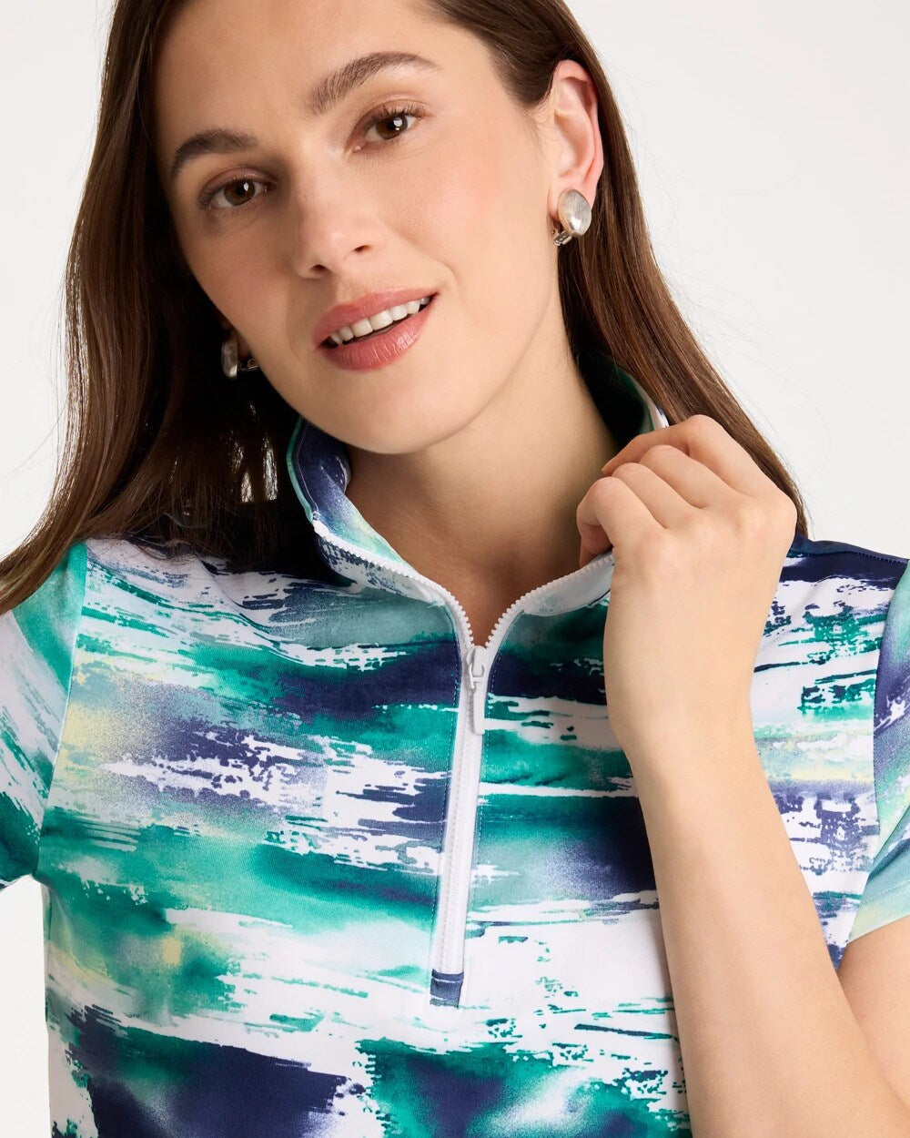 Zenergy UPF Watercolor Half Zip Polo