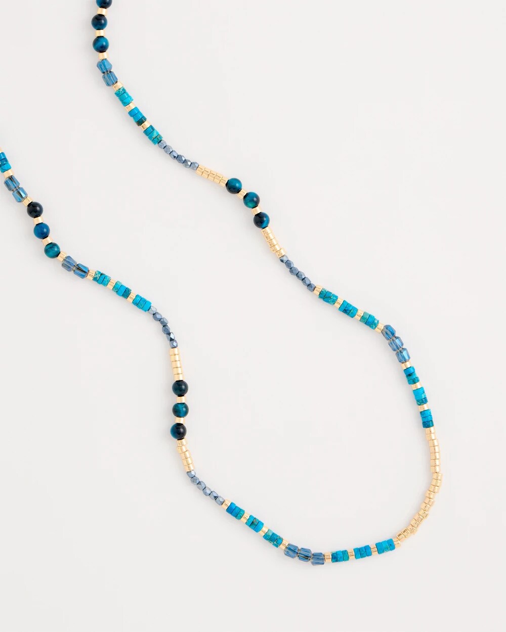 Genuine Stone Beaded Long Necklace