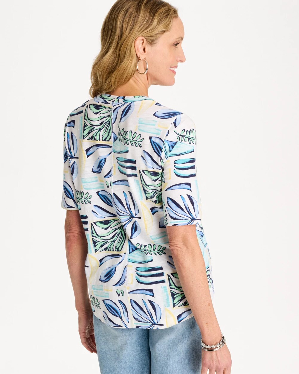 Palm Cotton Slub V-Neck Tee