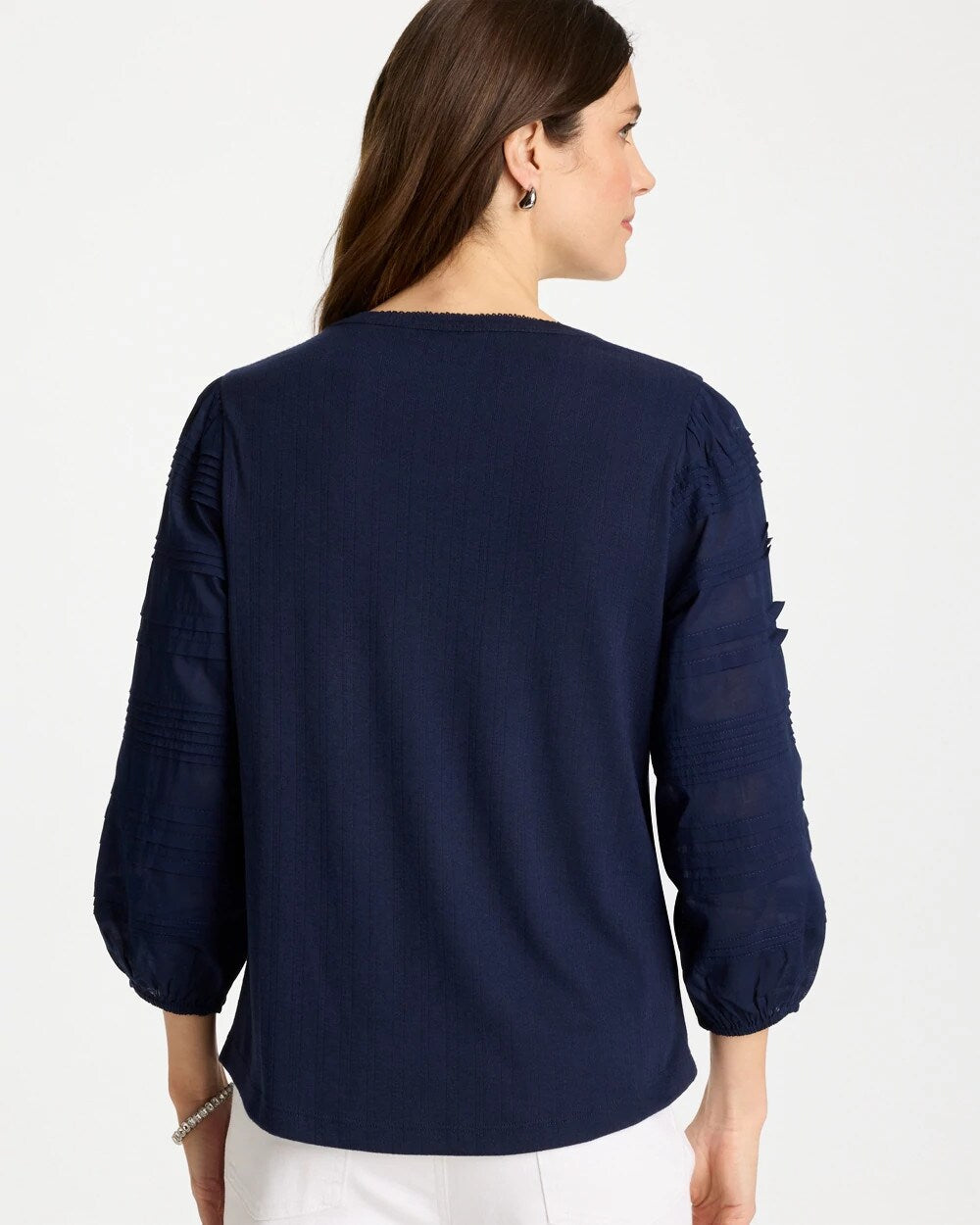 Pintuck Puff Sleeve Tee
