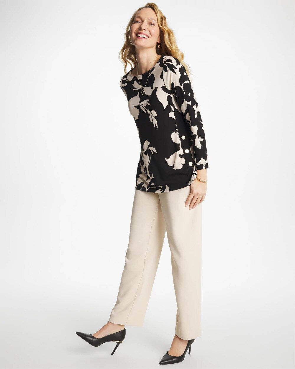Textured Straight Tapered Ankle Pants