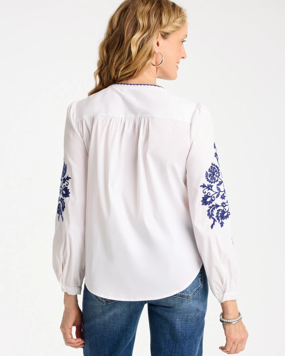 Poplin Embroidered Blouse