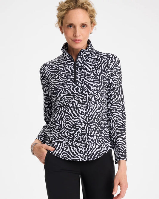 Zenergy UPF Printed Half-Zip Polo