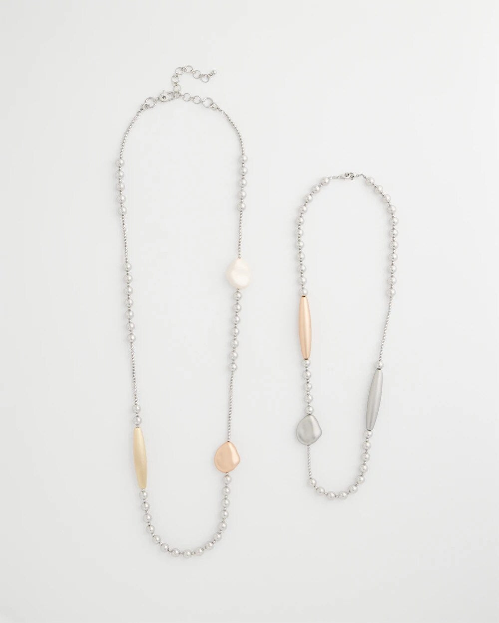 Copper and Silver Double Strand Necklace