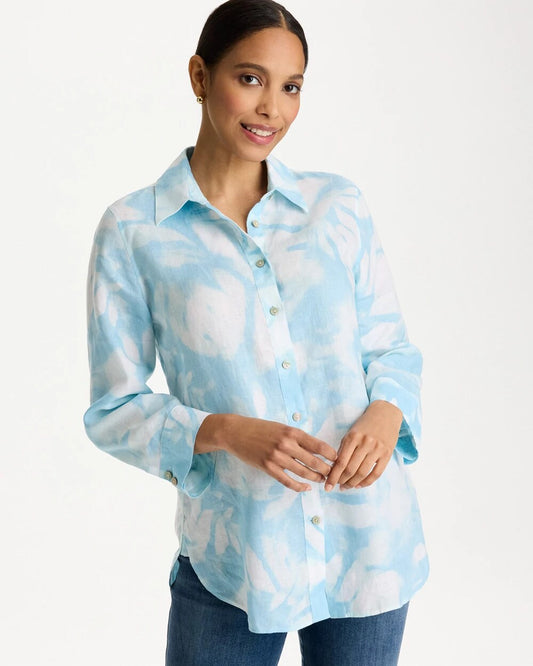 No Iron Linen Tie-Dye Shirt