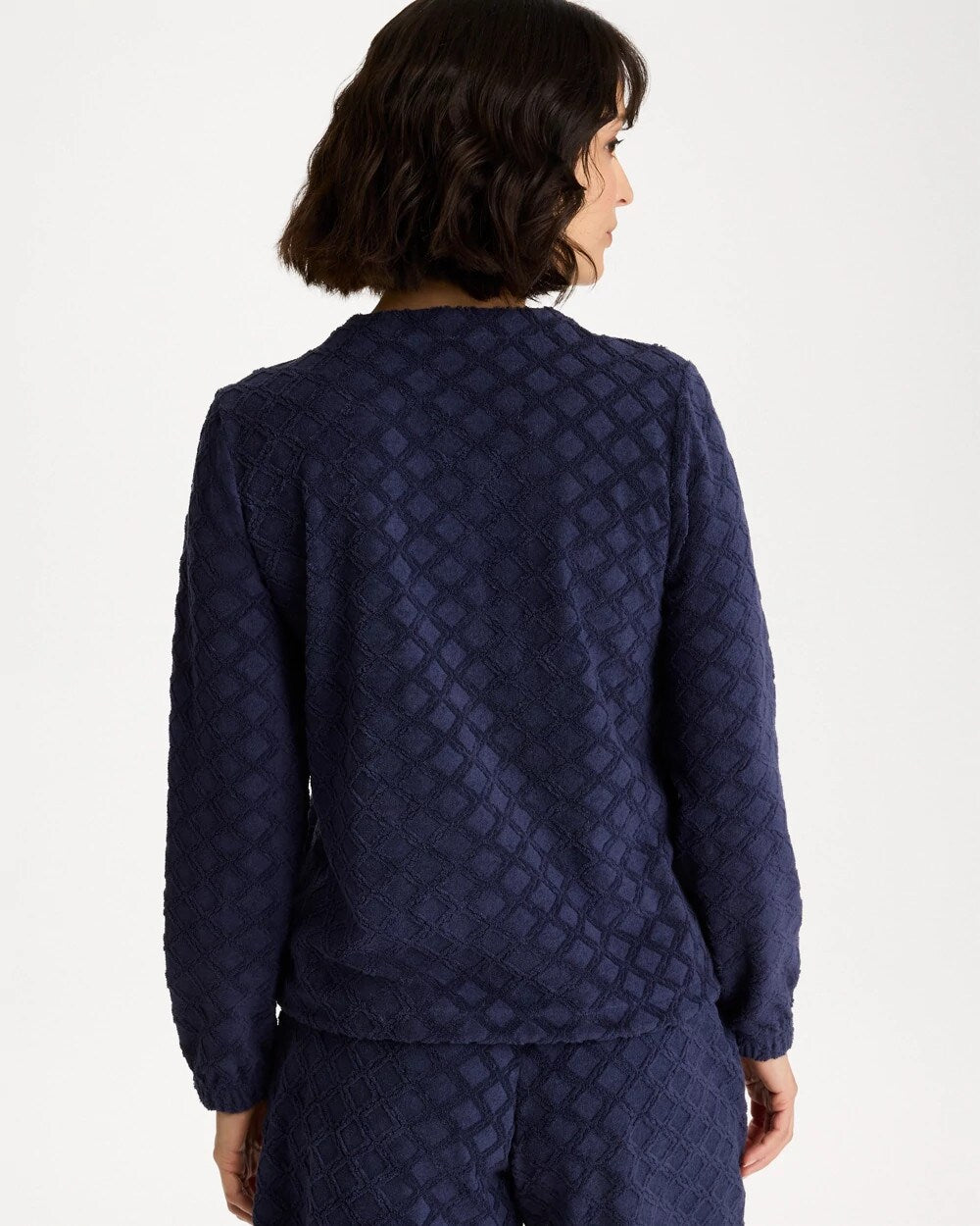 Zenergy Terry Cloth Jacquard Top