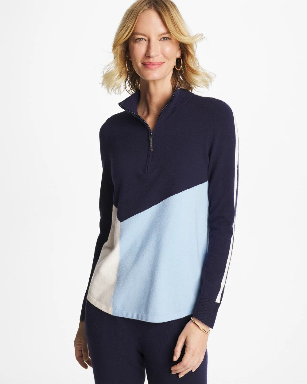 Zenergy Luxe Colorblock Half-Zip Pullover