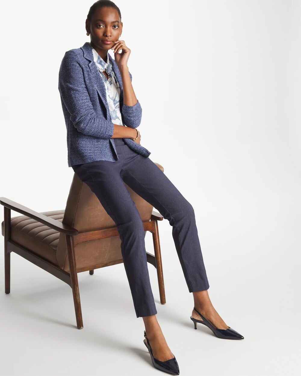 Indigo Brigitte Slim Pull-On Ankle Pants