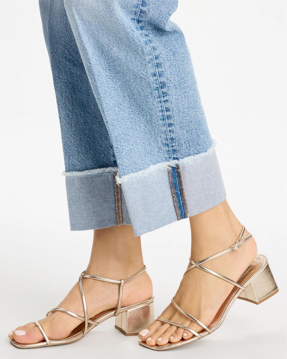 Vintage Chic Fray Straight Crops