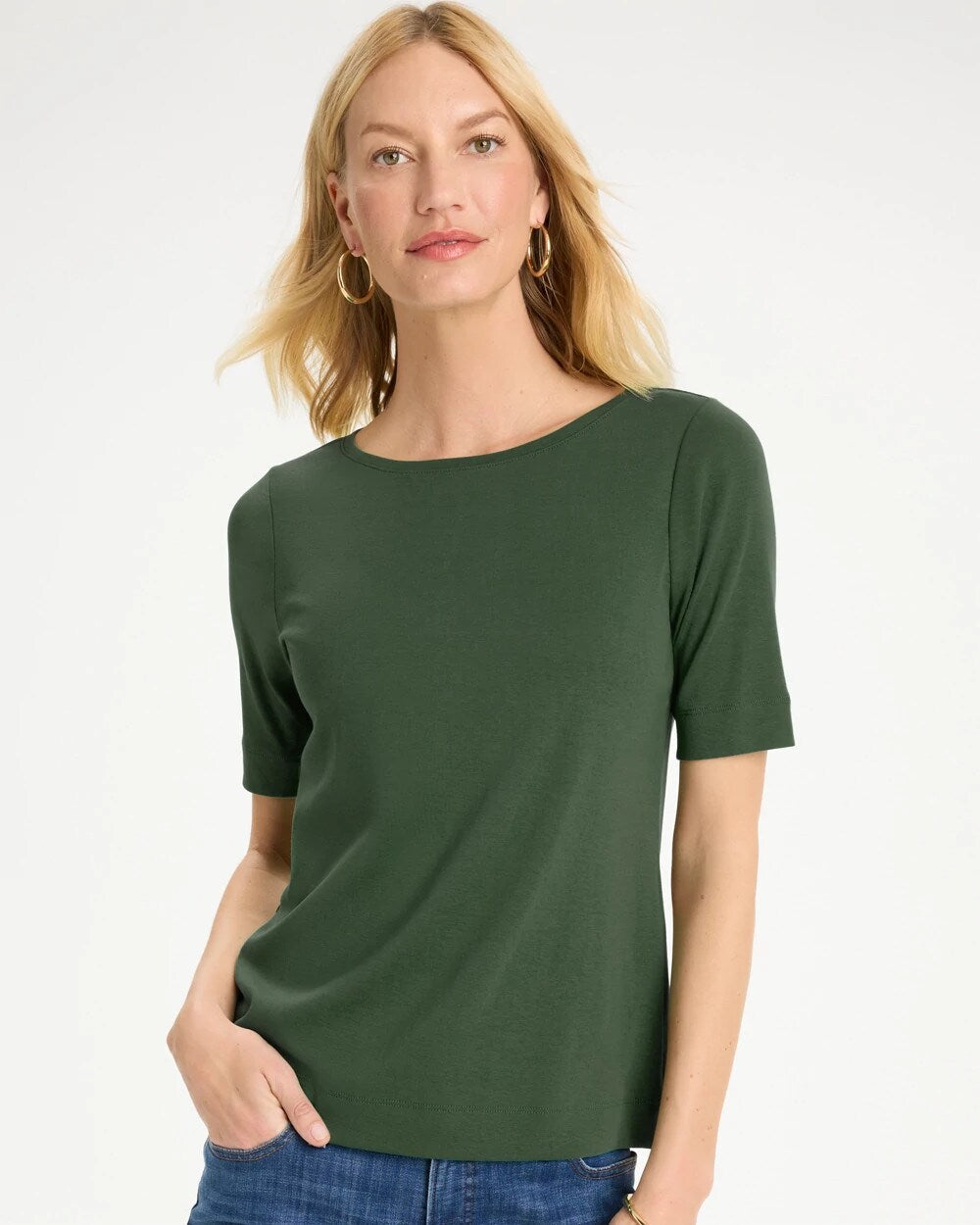Pima Elbow Sleeve Tee