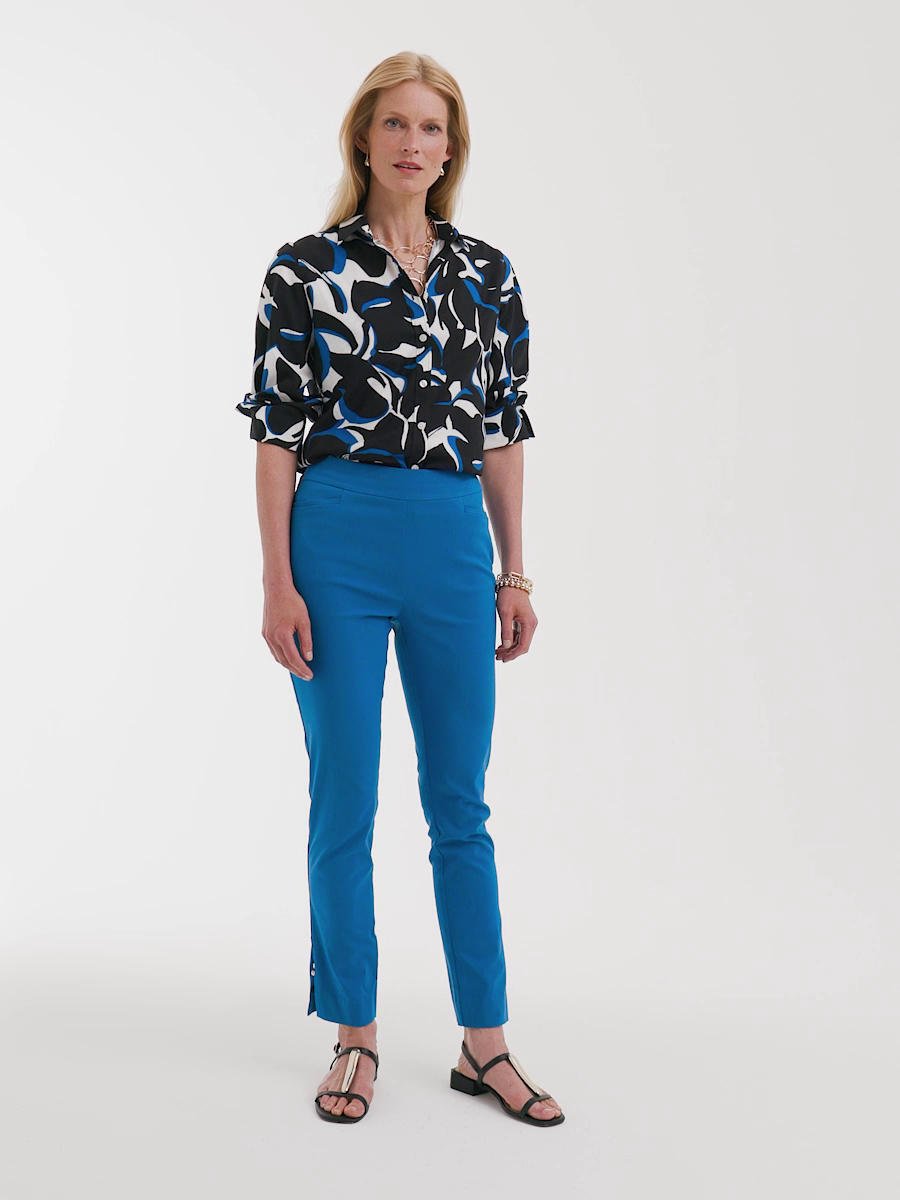 Brigitte Rivet Slit Ankle Pants