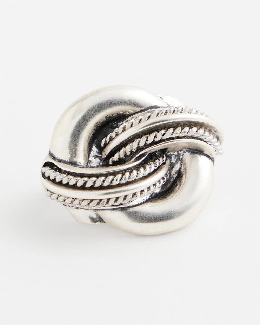 Silvertone Knot Scarf Ring