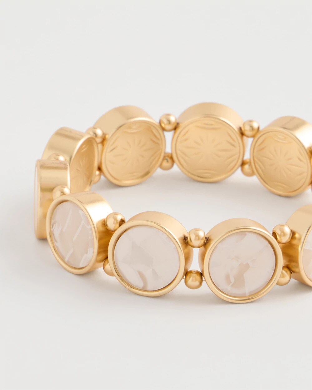Pearlescent Goldtone Stretch Bracelet