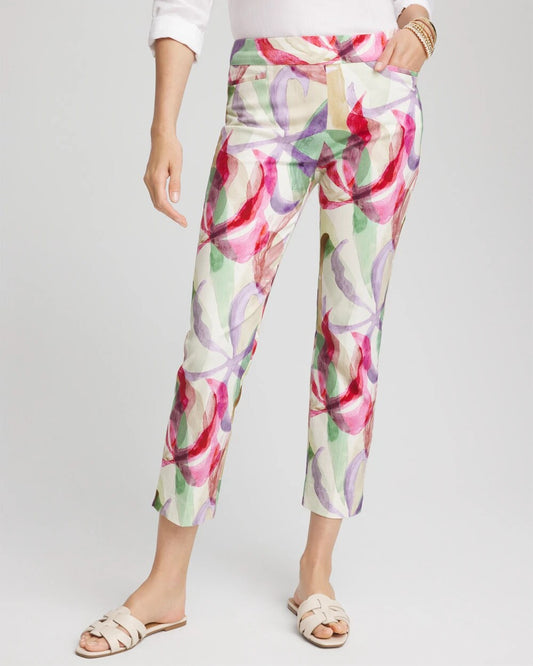 Brigitte Slub Slim Cropped Pants