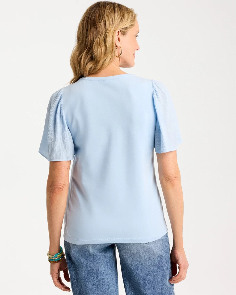 Gauze Sleeve Soft-Stretch Tee