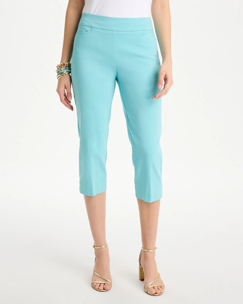 Brigitte Slim Rivet Pull-On Capri Pant