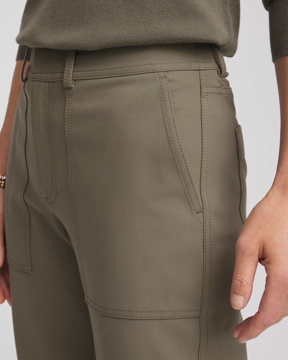 Bi-Stretch Straight Ankle Pants