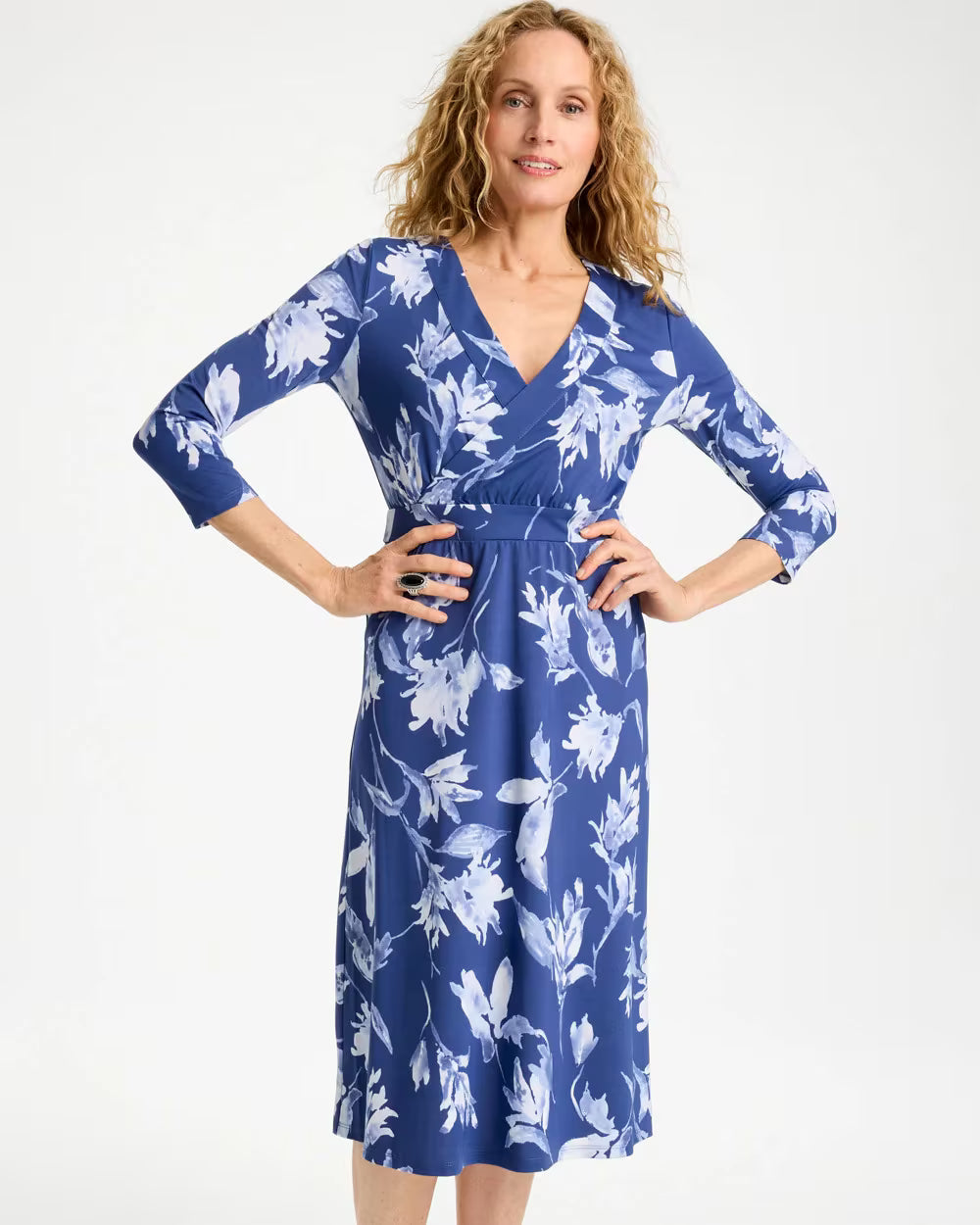 Ponte Surplice Short Dress