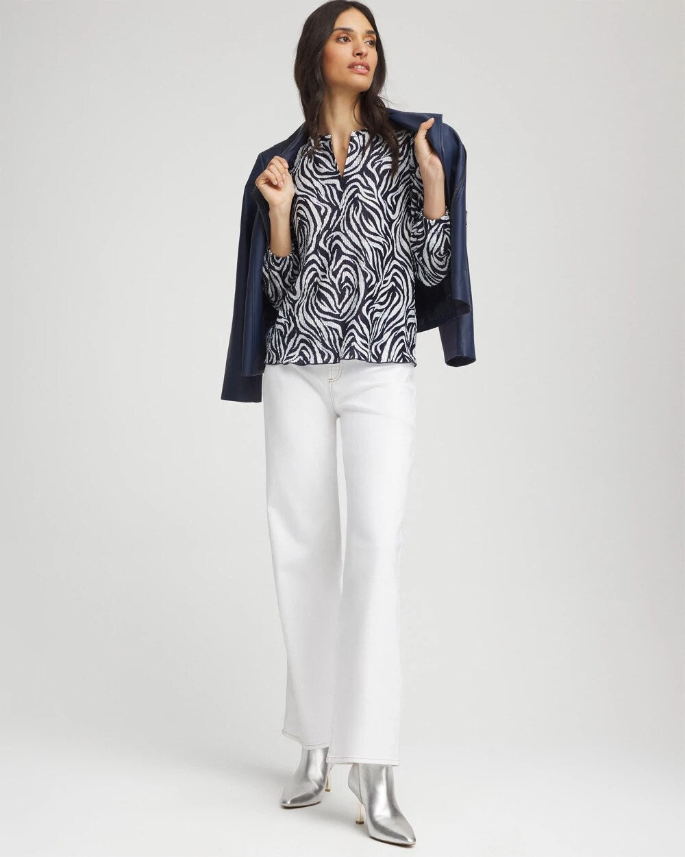 Zebra Waves Crinkle Top