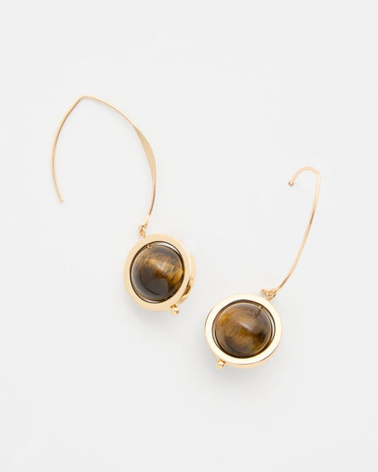 Tiger¡¯s Eye Threader Earrings