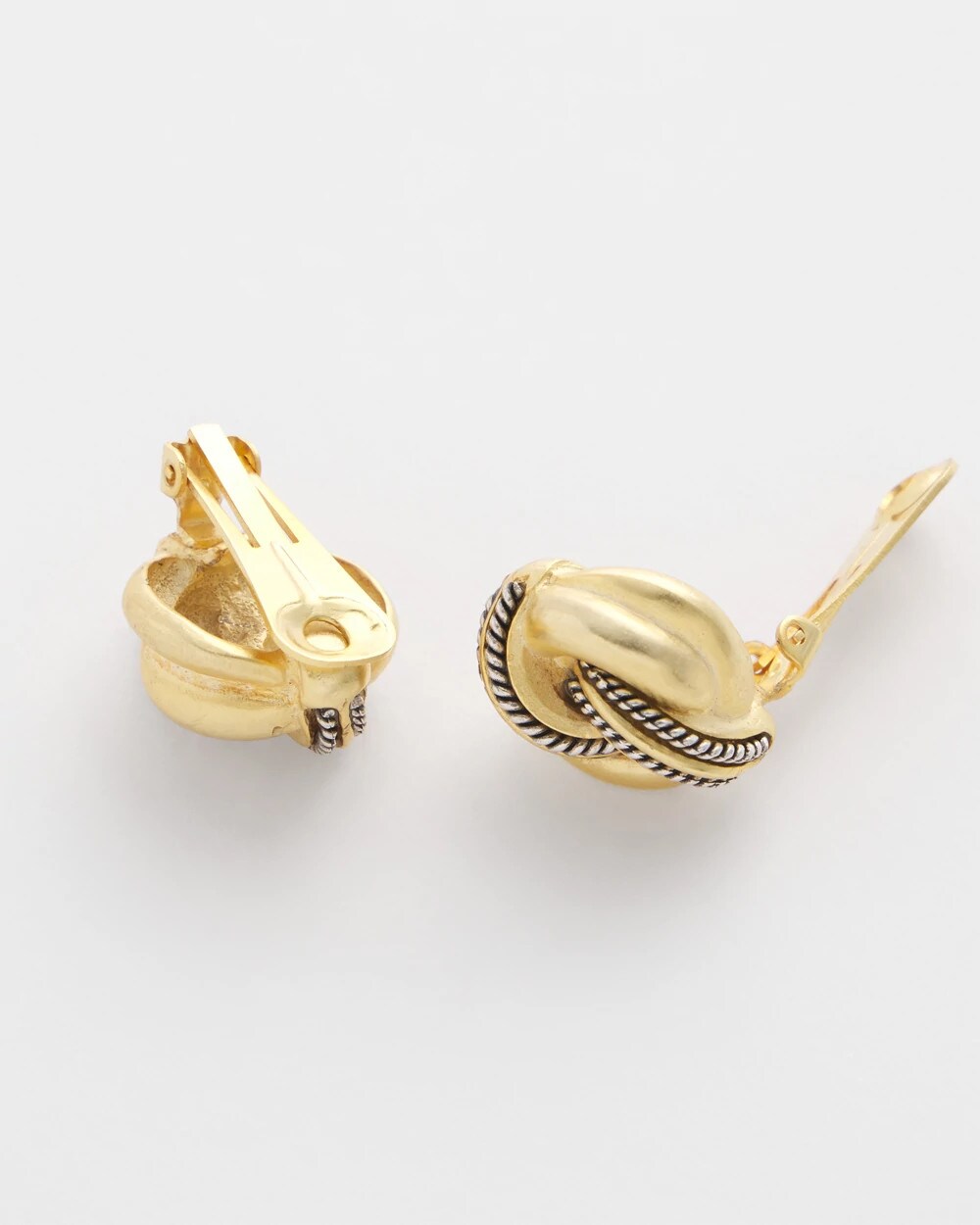 No Droop Gold Knot Clip-On Earrings