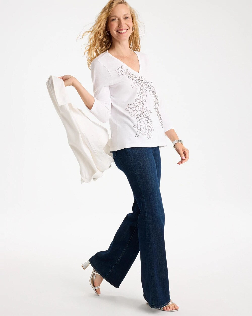 Cotton Slub Lace Applique Tee