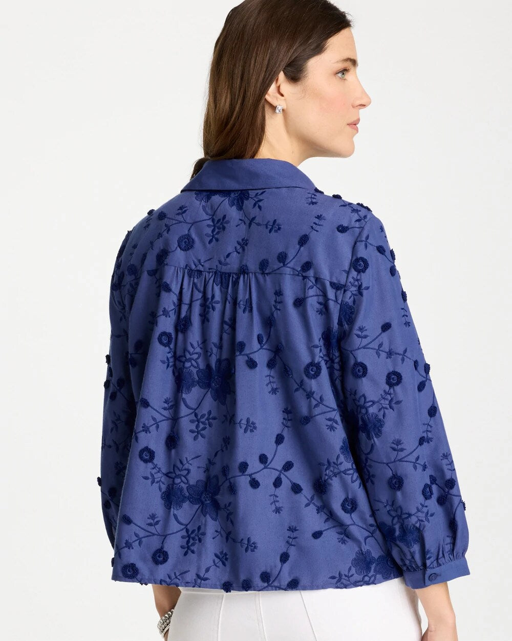 3D Floral Embroidered Top